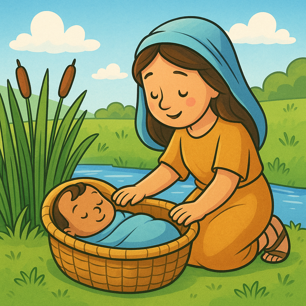 🧺 Moisés, o Bebê Salvo no Cesto